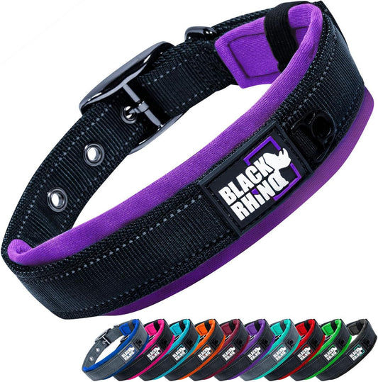 - the Comfort Collar Ultra Soft Neoprene Padded Dog Collar for All Breeds, Dog Collars for Large Dogs - Heavy Duty Adjustable Reflective Weatherproof (Medium, Purple/Bl)
